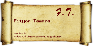 Fityor Tamara névjegykártya